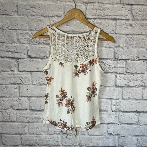 KISMET Vale Oach Print Button Front Crochet Yoke Trim Sleeveless Extra Small - Picture 6 of 11